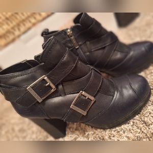 Harley Davidson platform block heeled boots